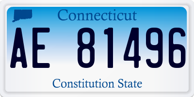 CT license plate AE81496