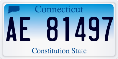 CT license plate AE81497