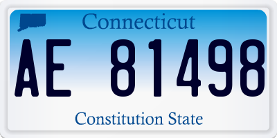 CT license plate AE81498