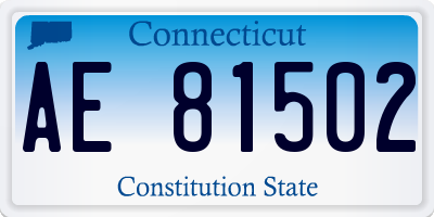 CT license plate AE81502