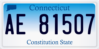 CT license plate AE81507
