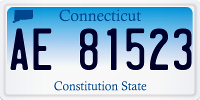 CT license plate AE81523