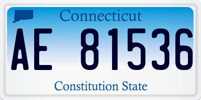 CT license plate AE81536