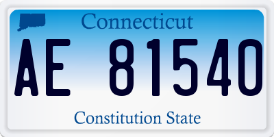 CT license plate AE81540