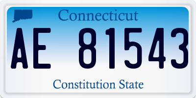 CT license plate AE81543