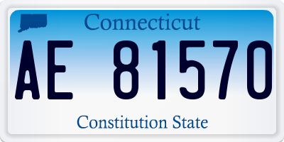 CT license plate AE81570