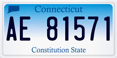 CT license plate AE81571