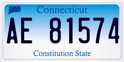 CT license plate AE81574