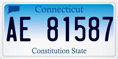 CT license plate AE81587