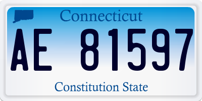 CT license plate AE81597