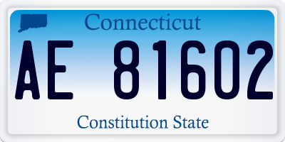 CT license plate AE81602