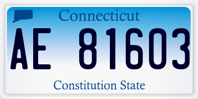 CT license plate AE81603