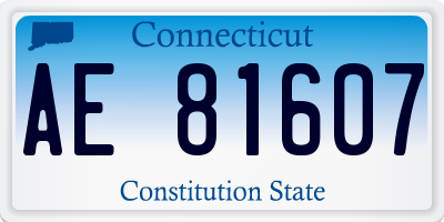 CT license plate AE81607