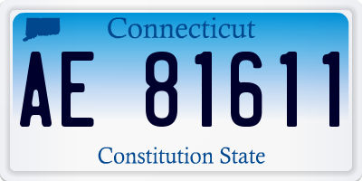 CT license plate AE81611
