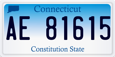 CT license plate AE81615