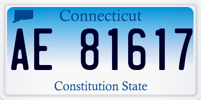 CT license plate AE81617