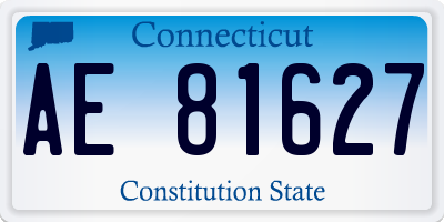 CT license plate AE81627