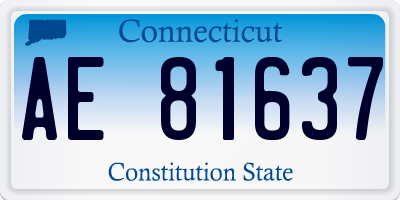 CT license plate AE81637