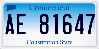 CT license plate AE81647