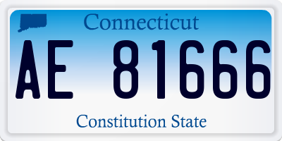 CT license plate AE81666