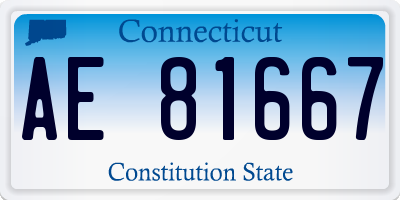 CT license plate AE81667