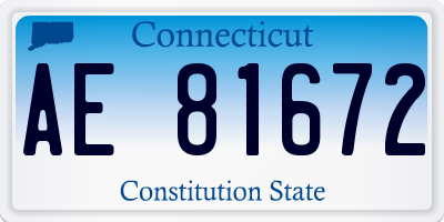 CT license plate AE81672
