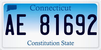 CT license plate AE81692