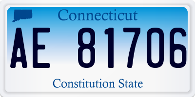 CT license plate AE81706