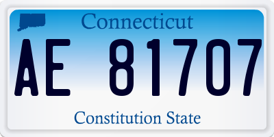 CT license plate AE81707