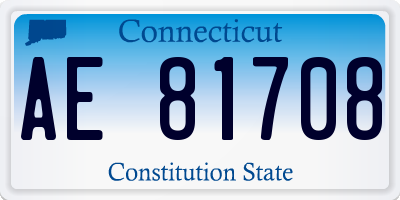 CT license plate AE81708