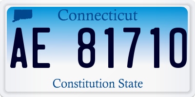 CT license plate AE81710