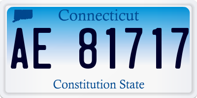 CT license plate AE81717