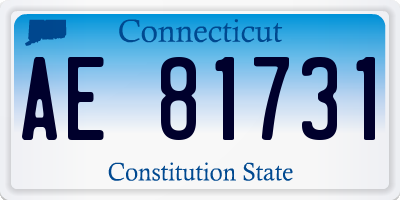 CT license plate AE81731