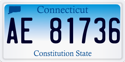 CT license plate AE81736