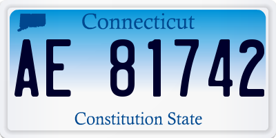 CT license plate AE81742