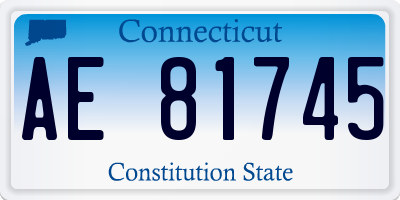 CT license plate AE81745