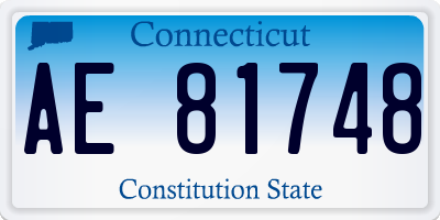 CT license plate AE81748