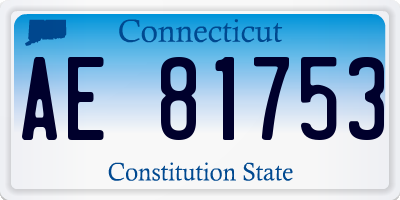 CT license plate AE81753
