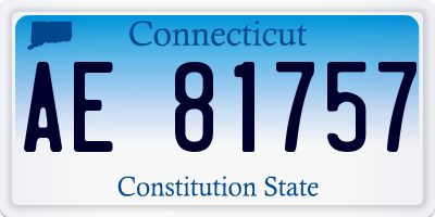 CT license plate AE81757