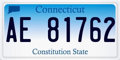 CT license plate AE81762