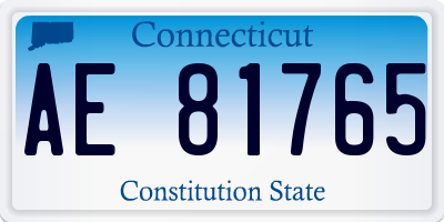 CT license plate AE81765