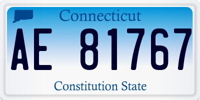 CT license plate AE81767