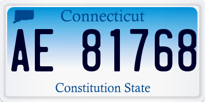 CT license plate AE81768