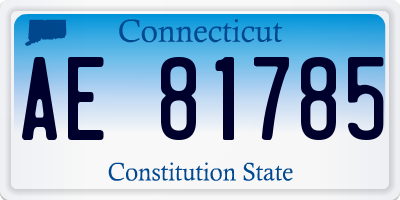CT license plate AE81785