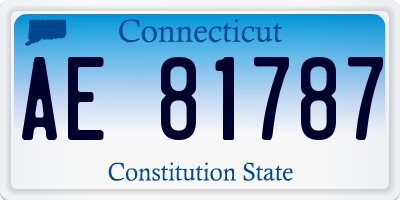 CT license plate AE81787