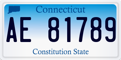 CT license plate AE81789