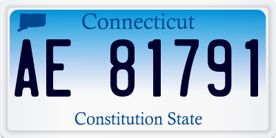 CT license plate AE81791