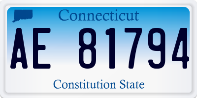 CT license plate AE81794