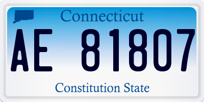 CT license plate AE81807