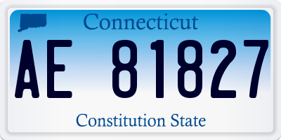 CT license plate AE81827